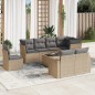 vidaXL 9-tlg. Garten-Sofagarnitur mit Kissen Beige Poly Rattan vidaXL 9-tlg. Garten-Sofagarnitur mit Kissen Beige Poly Rattan