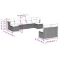 vidaXL 9-tlg. Garten-Sofagarnitur mit Kissen Beige Poly Rattan