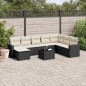 vidaXL 9-tlg. Garten-Sofagarnitur mit Kissen Schwarz Poly Rattan vidaXL 9-tlg. Garten-Sofagarnitur mit Kissen Schwarz Poly Rattan
