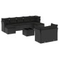 vidaXL 10-tlg. Garten-Sofagarnitur mit Kissen Schwarz Poly Rattan vidaXL 10-tlg. Garten-Sofagarnitur mit Kissen Schwarz Poly Rattan