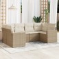vidaXL 6-tlg. Garten-Sofagarnitur mit Kissen Beige Poly Rattan vidaXL 6-tlg. Garten-Sofagarnitur mit Kissen Beige Poly Rattan