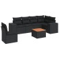 vidaXL 7-tlg. Garten-Sofagarnitur mit Kissen Schwarz Poly Rattan vidaXL 7-tlg. Garten-Sofagarnitur mit Kissen Schwarz Poly Rattan