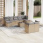 vidaXL 10-tlg. Garten-Sofagarnitur mit Kissen Beige Poly Rattan vidaXL 10-tlg. Garten-Sofagarnitur mit Kissen Beige Poly Rattan