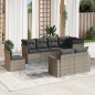 vidaXL 8-tlg. Garten-Sofagarnitur mit Kissen Grau Poly Rattan vidaXL 8-tlg. Garten-Sofagarnitur mit Kissen Grau Poly Rattan