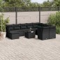 vidaXL 10-tlg. Garten-Sofagarnitur mit Kissen Schwarz Poly Rattan vidaXL 10-tlg. Garten-Sofagarnitur mit Kissen Schwarz Poly Rattan