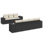 vidaXL 8-tlg. Garten-Sofagarnitur mit Kissen Schwarz Poly Rattan vidaXL 8-tlg. Garten-Sofagarnitur mit Kissen Schwarz Poly Rattan
