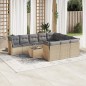 vidaXL 11-tlg. Garten-Sofagarnitur mit Kissen Beige Poly Rattan vidaXL 11-tlg. Garten-Sofagarnitur mit Kissen Beige Poly Rattan