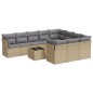 vidaXL 11-tlg. Garten-Sofagarnitur mit Kissen Beige Poly Rattan vidaXL 11-tlg. Garten-Sofagarnitur mit Kissen Beige Poly Rattan