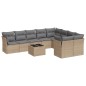 vidaXL 10-tlg. Garten-Sofagarnitur mit Kissen Beige Poly Rattan vidaXL 10-tlg. Garten-Sofagarnitur mit Kissen Beige Poly Rattan