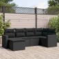 vidaXL 6-tlg. Garten-Sofagarnitur mit Kissen Schwarz Poly Rattan vidaXL 6-tlg. Garten-Sofagarnitur mit Kissen Schwarz Poly Rattan