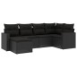 vidaXL 6-tlg. Garten-Sofagarnitur mit Kissen Schwarz Poly Rattan vidaXL 6-tlg. Garten-Sofagarnitur mit Kissen Schwarz Poly Rattan