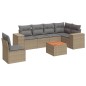 vidaXL 7-tlg. Garten-Sofagarnitur mit Kissen Beige Poly Rattan vidaXL 7-tlg. Garten-Sofagarnitur mit Kissen Beige Poly Rattan