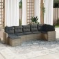 vidaXL 7-tlg. Garten-Sofagarnitur mit Kissen Grau Poly Rattan vidaXL 7-tlg. Garten-Sofagarnitur mit Kissen Grau Poly Rattan