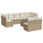 vidaXL 10-tlg. Garten-Sofagarnitur mit Kissen Beige Poly Rattan vidaXL 10-tlg. Garten-Sofagarnitur mit Kissen Beige Poly Rattan