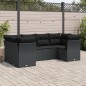 vidaXL 6-tlg. Garten-Sofagarnitur mit Kissen Schwarz Poly Rattan vidaXL 6-tlg. Garten-Sofagarnitur mit Kissen Schwarz Poly Rattan