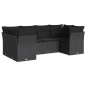 vidaXL 6-tlg. Garten-Sofagarnitur mit Kissen Schwarz Poly Rattan vidaXL 6-tlg. Garten-Sofagarnitur mit Kissen Schwarz Poly Rattan