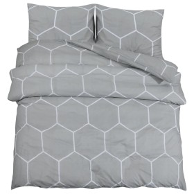 vidaXL Bettwäsche-Set Grau 260x240 cm Baumwolle