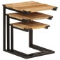 vidaXL Satztische 3 Stk. Massivholz Mango und Eisen vidaXL Satztische 3 Stk. Massivholz Mango und Eisen