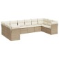 vidaXL 10-tlg. Garten-Sofagarnitur mit Kissen Beige Poly Rattan vidaXL 10-tlg. Garten-Sofagarnitur mit Kissen Beige Poly Rattan