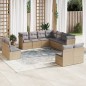 vidaXL 11-tlg. Garten-Sofagarnitur mit Kissen Beige Poly Rattan vidaXL 11-tlg. Garten-Sofagarnitur mit Kissen Beige Poly Rattan
