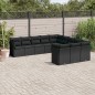 vidaXL 11-tlg. Garten-Sofagarnitur mit Kissen Schwarz Poly Rattan vidaXL 11-tlg. Garten-Sofagarnitur mit Kissen Schwarz Poly Rattan