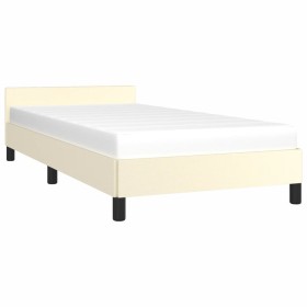vidaXL Bettgestell mit Kopfteil Creme 100x200 cm Kunstleder