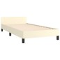 vidaXL Bettgestell mit Kopfteil Creme 100x200 cm Kunstleder vidaXL Bettgestell mit Kopfteil Creme 100x200 cm Kunstleder