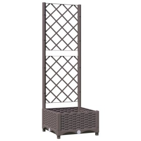 vidaXL Pflanzkübel mit Rankgitter Braun 40x40x121,5 cm PP