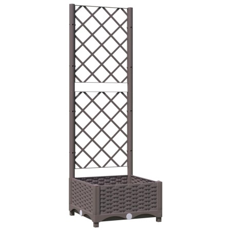 vidaXL Pflanzkübel mit Rankgitter Braun 40x40x121,5 cm PP