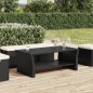 vidaXL Couchtisch Schwarz 100x50x40 cm Poly Rattan vidaXL Couchtisch Schwarz 100x50x40 cm Poly Rattan