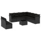 vidaXL 10-tlg. Garten-Sofagarnitur mit Kissen Schwarz Poly Rattan vidaXL 10-tlg. Garten-Sofagarnitur mit Kissen Schwarz Poly Rattan