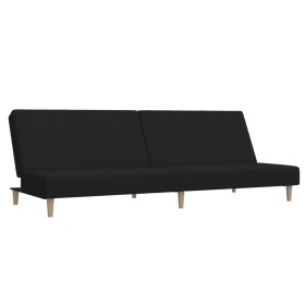vidaXL Schlafsofa 2-Sitzer Schwarz Stoff