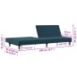 vidaXL Schlafsofa 2-Sitzer Blau Samt vidaXL Schlafsofa 2-Sitzer Blau Samt