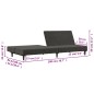 vidaXL Schlafsofa 2-Sitzer Dunkelgrau Samt vidaXL Schlafsofa 2-Sitzer Dunkelgrau Samt