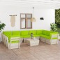 10-tlg. Garten-Sofagarnitur aus Paletten mit Kissen Fichtenholz 10-tlg. Garten-Sofagarnitur aus Paletten mit Kissen Fichtenholz