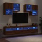 vidaXL 6-tlg. TV-Wohnwand mit LED-Leuchten Braun Eichen-Optik vidaXL 6-tlg. TV-Wohnwand mit LED-Leuchten Braun Eichen-Optik