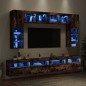 vidaXL 8-tlg. TV-Wohnwand mit LED-Leuchten Räuchereiche vidaXL 8-tlg. TV-Wohnwand mit LED-Leuchten Räuchereiche