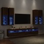 vidaXL 7-tlg. TV-Wohnwand mit LED-Leuchten Braun Eichen-Optik vidaXL 7-tlg. TV-Wohnwand mit LED-Leuchten Braun Eichen-Optik