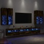vidaXL 7-tlg. TV-Wohnwand mit LED-Leuchten Räuchereiche vidaXL 7-tlg. TV-Wohnwand mit LED-Leuchten Räuchereiche