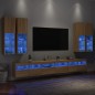 vidaXL 7-tlg. TV-Wohnwand mit LED-Leuchten Sonoma-Eiche vidaXL 7-tlg. TV-Wohnwand mit LED-Leuchten Sonoma-Eiche