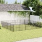 vidaXL Hundelaufstall 20-tlg. Schwarz Verzinkter Stahl vidaXL Hundelaufstall 20-tlg. Schwarz Verzinkter Stahl