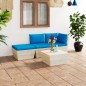 4-tlg. Garten-Sofagarnitur aus Paletten mit Kissen Fichtenholz 4-tlg. Garten-Sofagarnitur aus Paletten mit Kissen Fichtenholz