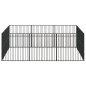 vidaXL Hundelaufstall 12-tlg. Schwarz Verzinkter Stahl vidaXL Hundelaufstall 12-tlg. Schwarz Verzinkter Stahl