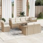 vidaXL 9-tlg. Garten-Sofagarnitur mit Kissen Beige Poly Rattan vidaXL 9-tlg. Garten-Sofagarnitur mit Kissen Beige Poly Rattan