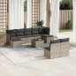 vidaXL 10-tlg. Garten-Sofagarnitur mit Kissen Grau Poly Rattan vidaXL 10-tlg. Garten-Sofagarnitur mit Kissen Grau Poly Rattan