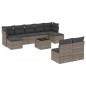 vidaXL 10-tlg. Garten-Sofagarnitur mit Kissen Grau Poly Rattan vidaXL 10-tlg. Garten-Sofagarnitur mit Kissen Grau Poly Rattan