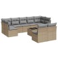 vidaXL 10-tlg. Garten-Sofagarnitur mit Kissen Beige Poly Rattan vidaXL 10-tlg. Garten-Sofagarnitur mit Kissen Beige Poly Rattan