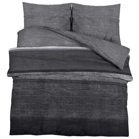 vidaXL Bettwäsche-Set Dunkelgrau 200x200 cm Baumwolle