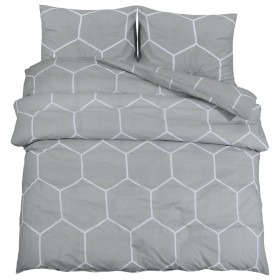 vidaXL Bettwäsche-Set Grau 220x240 cm Baumwolle