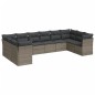 vidaXL 10-tlg. Garten-Sofagarnitur mit Kissen Grau Poly Rattan vidaXL 10-tlg. Garten-Sofagarnitur mit Kissen Grau Poly Rattan